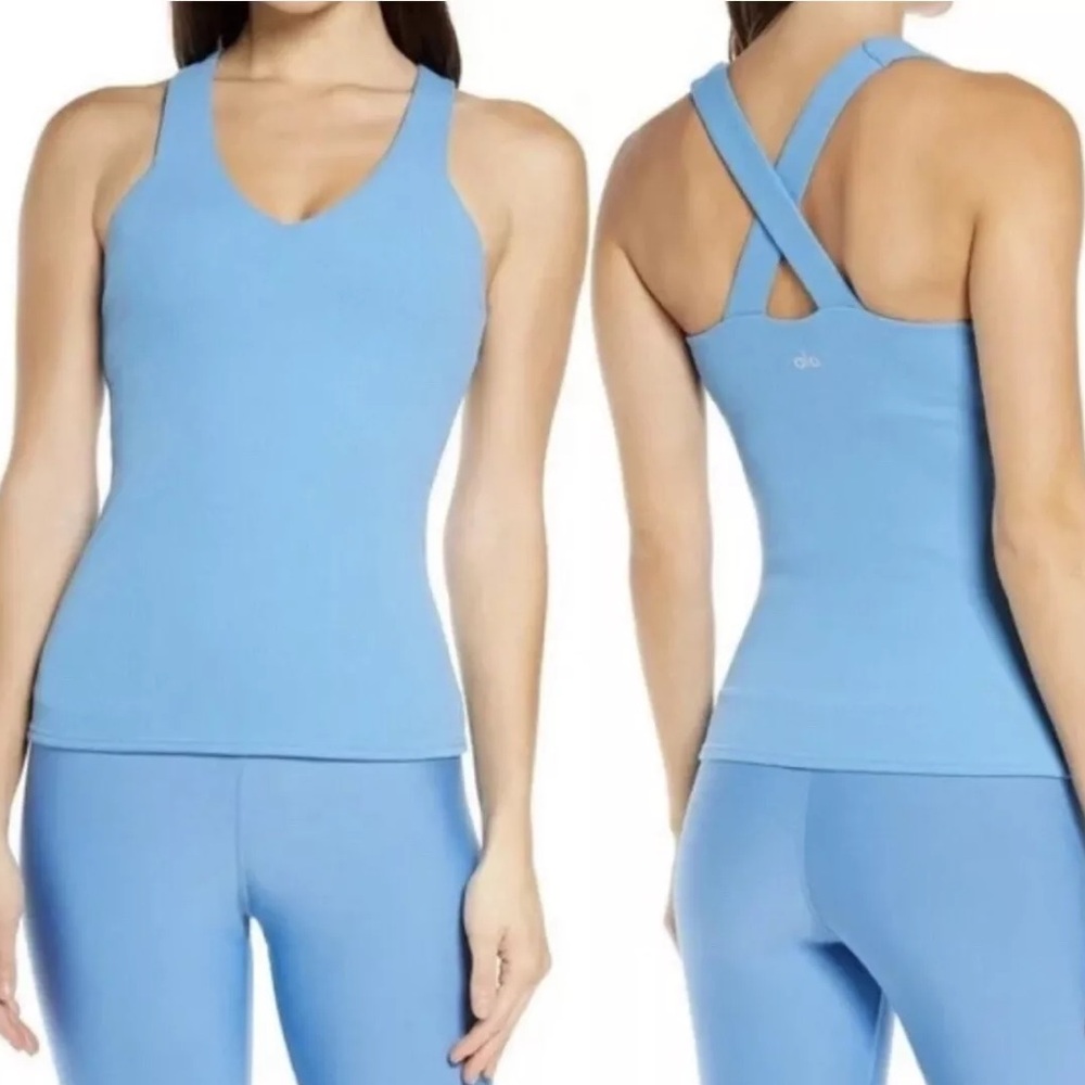 New ALO Yoga Elevate Rib Tank Blue